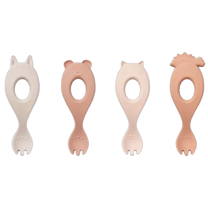 Liewood silikongaffel Liva 4-pack, rose/multi mix