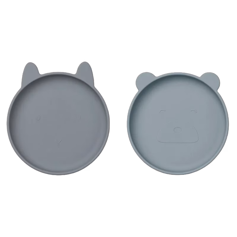 Liewood silikontallrik Olivia 2-pack, blue mix