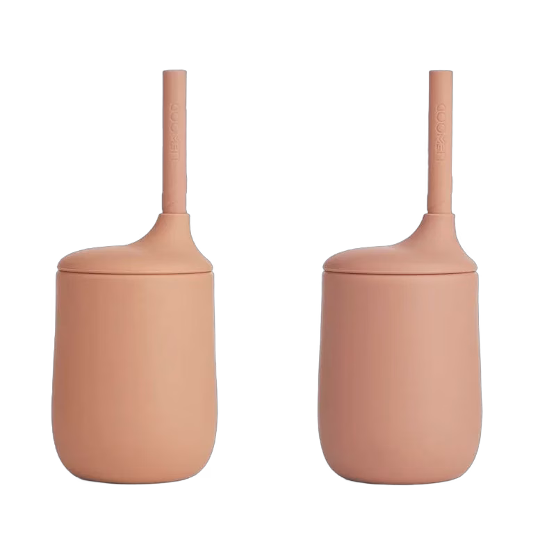 Liewood sugrörsmugg Ellis silikon 2-p, tuscany rose/pale
