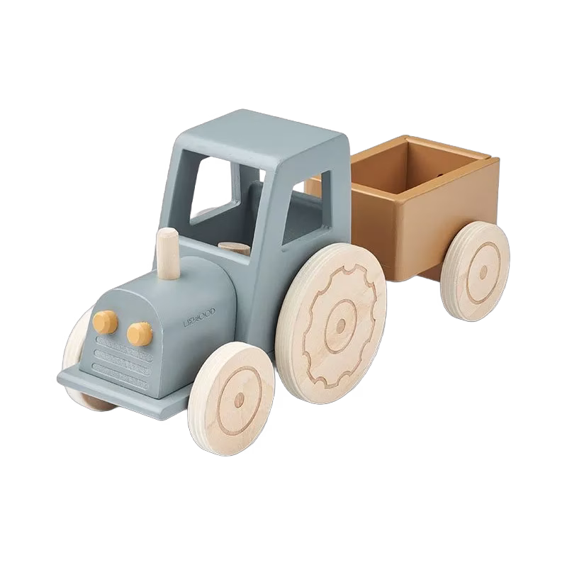 Liewood traktor med släp Clement, blue fog