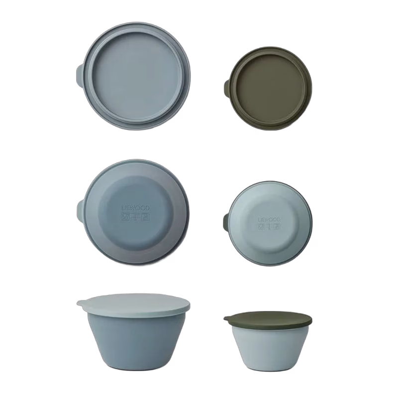 Liewood vikbar skål Dale 2-pack, blue multi mix