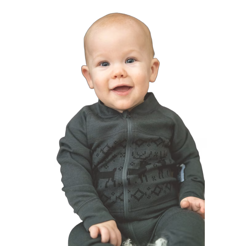 Lindberg Kåbdalis Merino Underställsoverall, Anthracite, 62-68