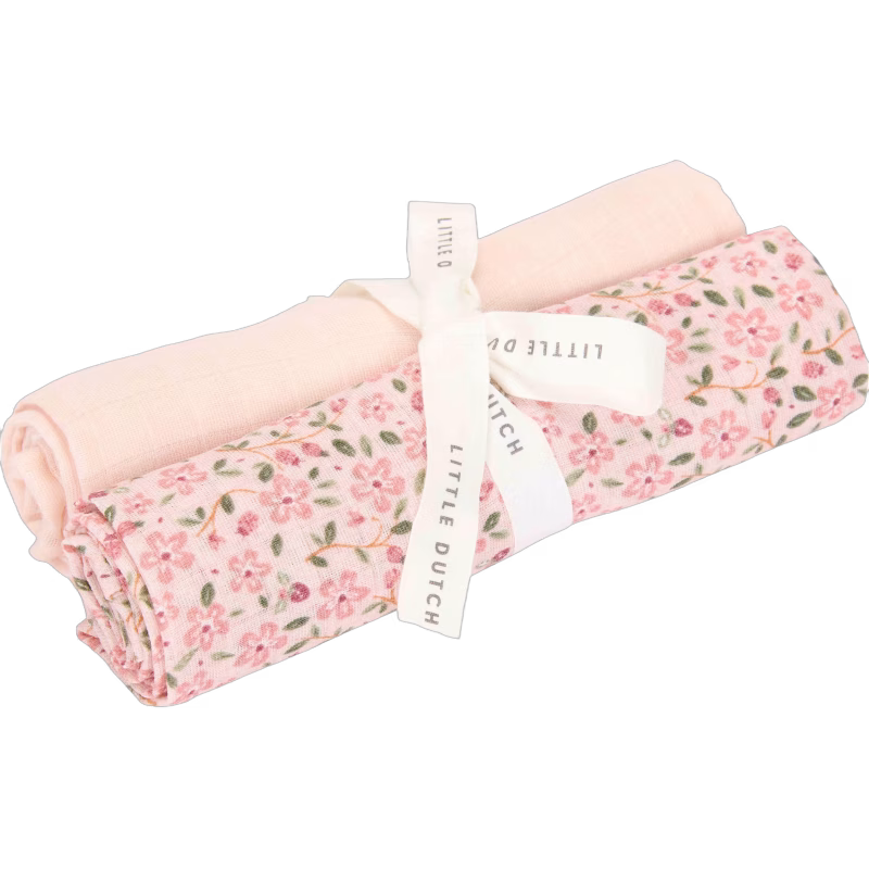 Little Dutch Fairy Blossom &  Blossom Muslinfiltar 2-Pack, Rosa