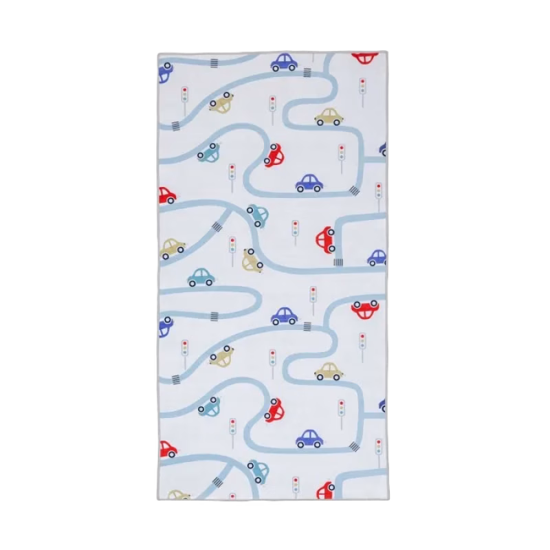 Little Louie På Väg Barnmatta 80x160 cm (Blå/Naturvit)
