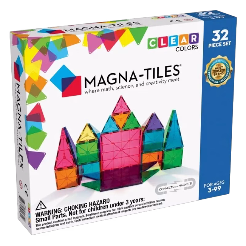 Magna-Tiles Clear colors 32-delar