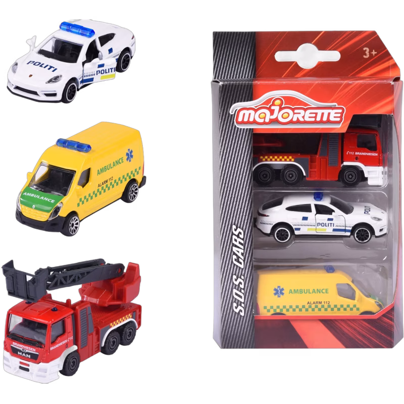 Majorette Danska Utryckningsfordon 3-Pack