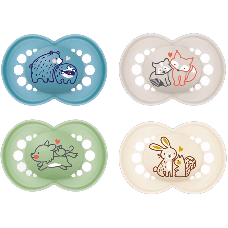 MAM Original Latex Napp 16-36m 4-pack, Blå/Neutral