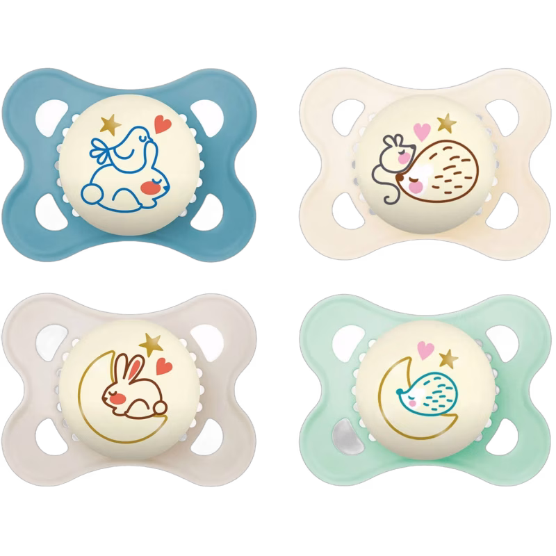 MAM Original Night Nappar 0-6m 4-Pack, Blå/Neutral