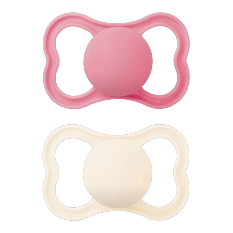 MAM Supreme Silikon Napp 6-16m 2-pack, Neutral/Rosa
