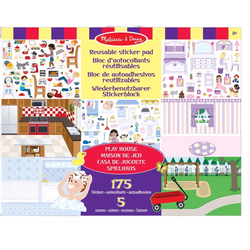 Melissa &  Doug Klistermärkesbok Lekhus 175 st