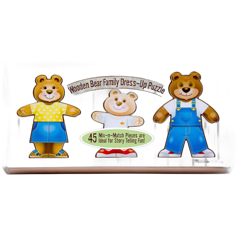 Melissa &  Doug Mix 'n Match Pussel Familjen Björn 45 Bitar