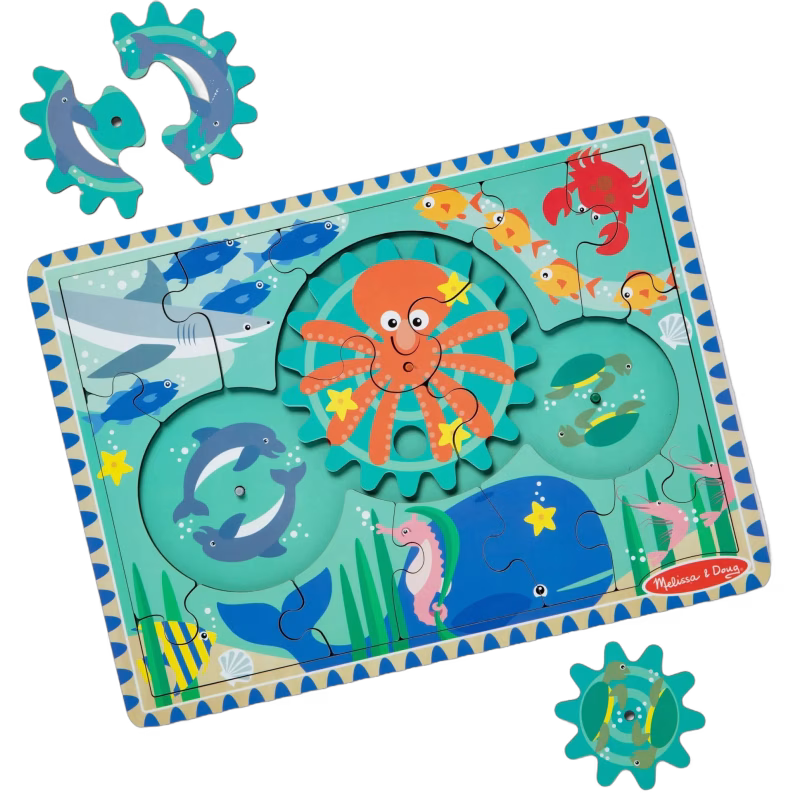 Melissa &  Doug Pussel med Kugghjul Havet 18 Bitar
