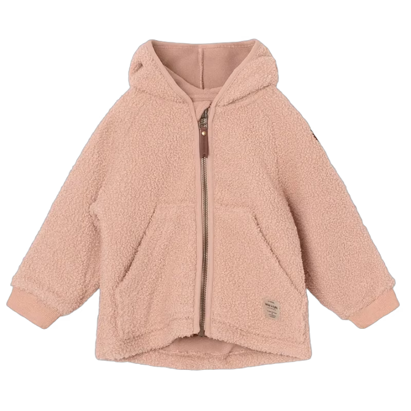 MINI A TURE Liff Teddyfleece Jacka, Rose Dust, 98