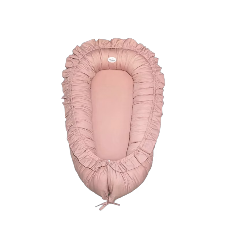 Mini Dreams Babynest Med Volang Vintage Pink