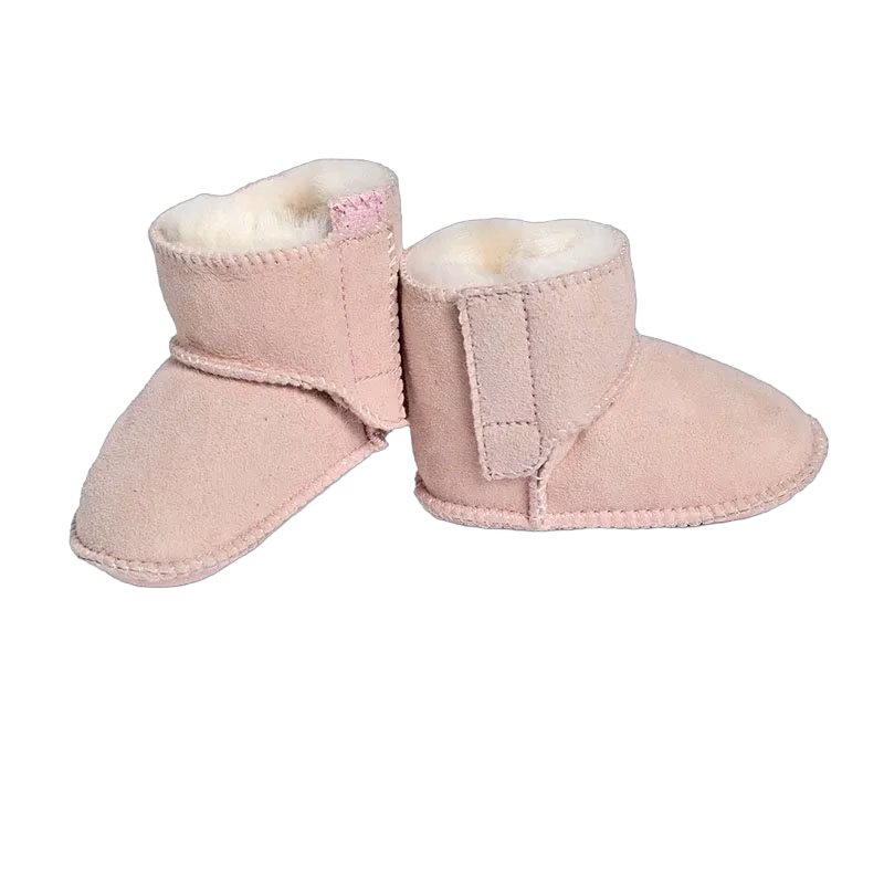 Mini Dreams fårskinnstossor baby 6-12 mån, rosa