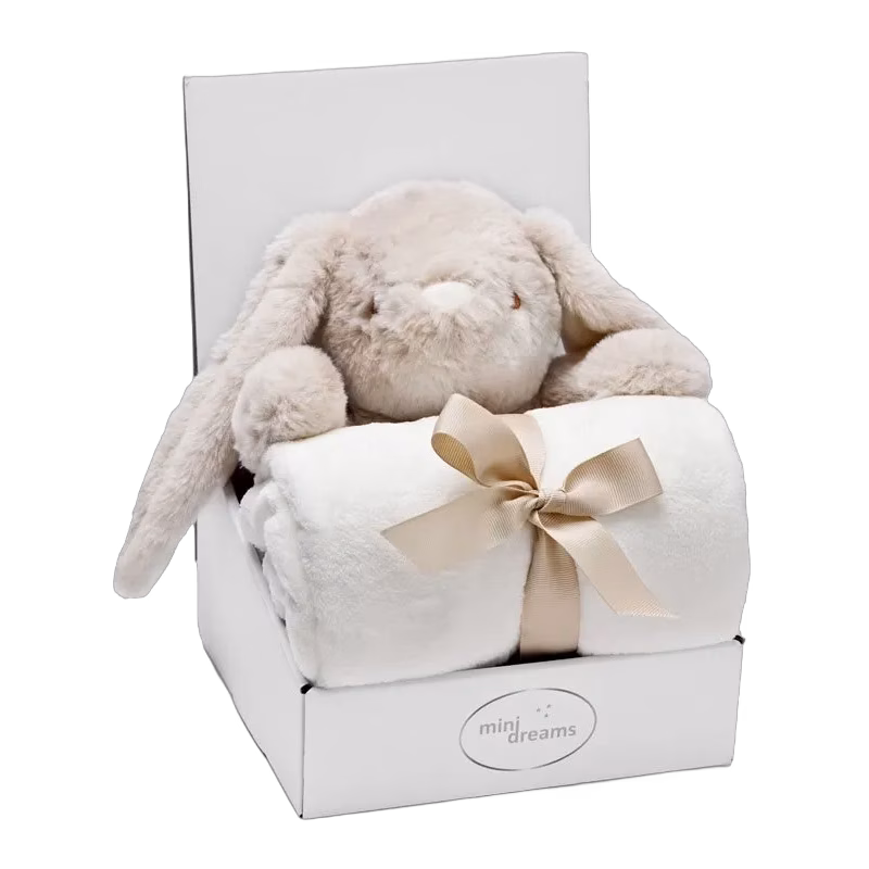 Mini Dreams filt med gosedjur, kanin