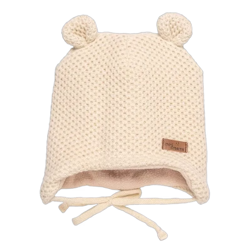 Mini Dreams mössa Bear 6-12 mån, beige