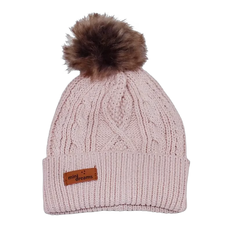 Mini Dreams mössa Cable 6-12 mån, rosa
