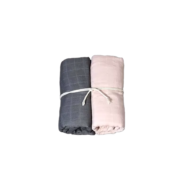 Mini Dreams muslinfilt 70x70 cm 2-pack, grå/dusty pink