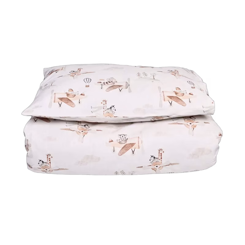 Mini Dreams Påslakan Flying Friends Vagn Off White
