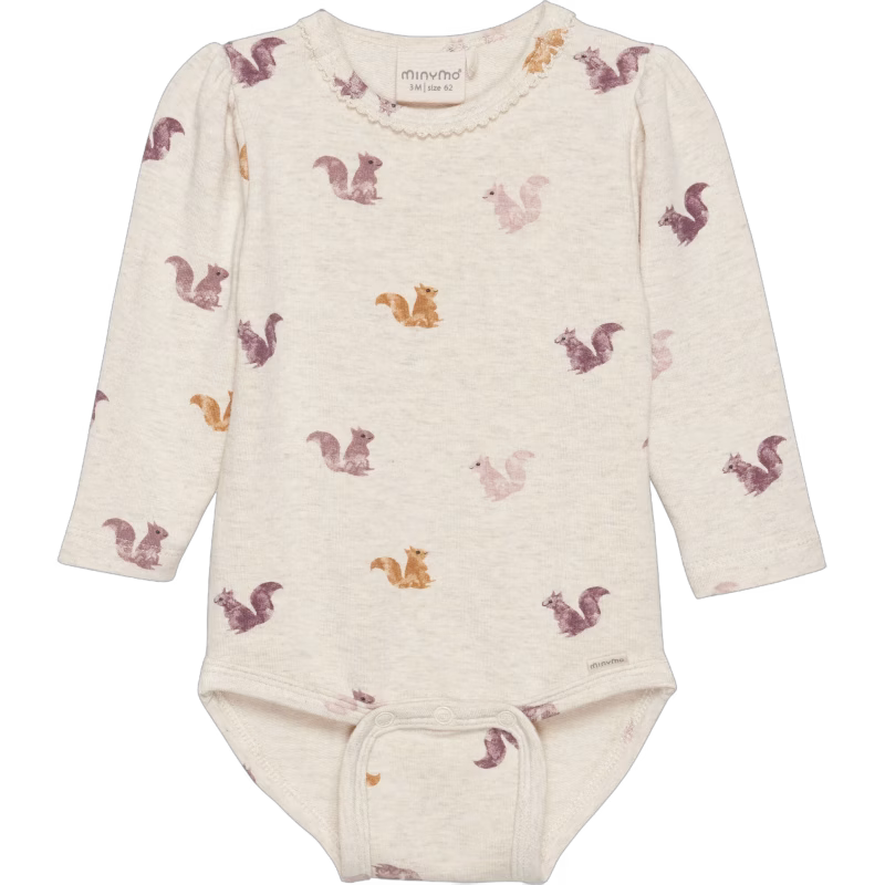 Minymo Body, Beige Melange, 74, Bebiskläder