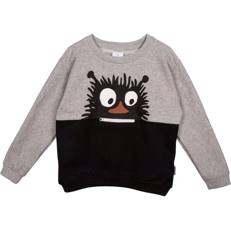 Mumin Stinky Collegetröja, Grey/black, 104