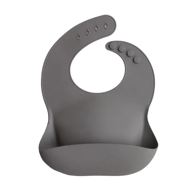 Mushie Silikon Haklapp Solid Silver Sage
