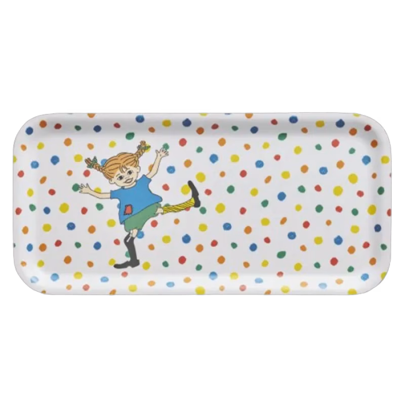 Muurla Bricka Pippi Hoppsansa 27x13 cm (Vit)