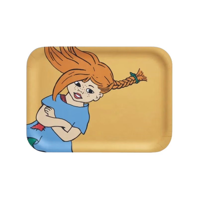 Muurla Bricka Pippi Världens starkaste tjej 27x20 cm (Gul)