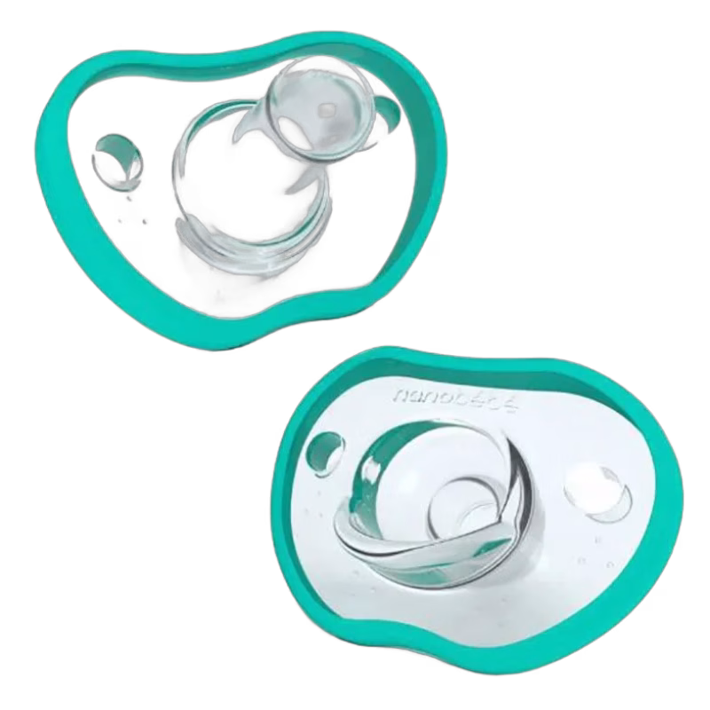 Nanobebe Flexy Napp Silikon 3 mån+ 2-pack, turkos