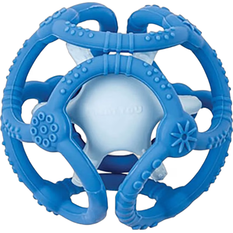 Nattou soft silicone aktivitetsboll, blå
