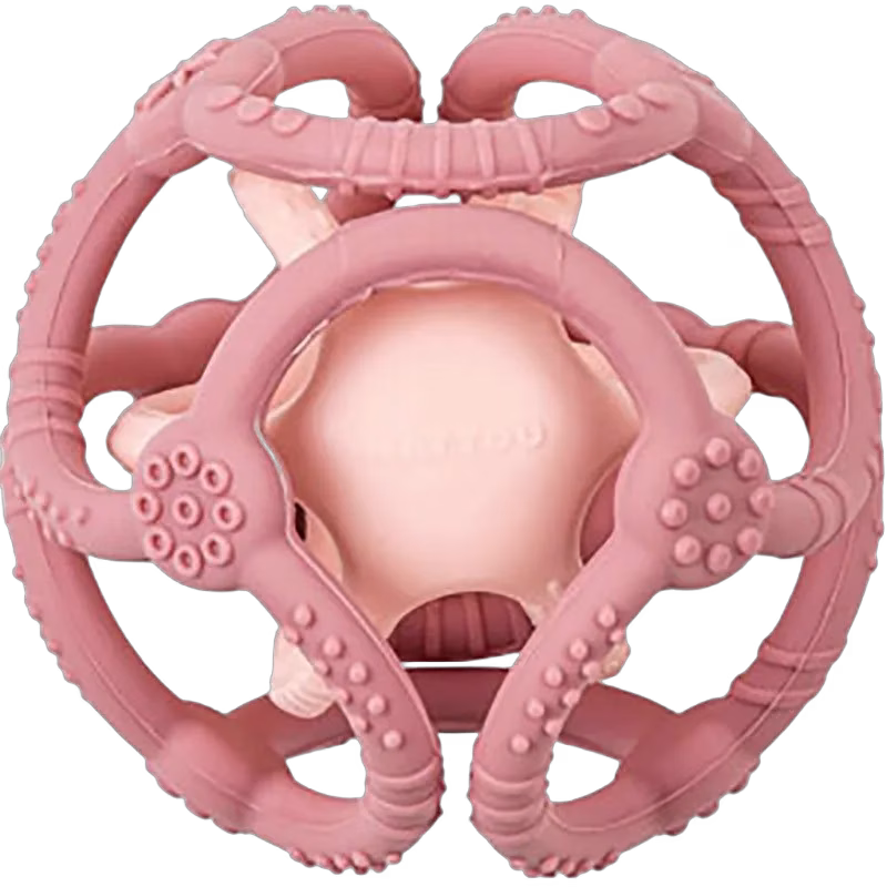 Nattou soft silicone aktivitetsboll, rosa