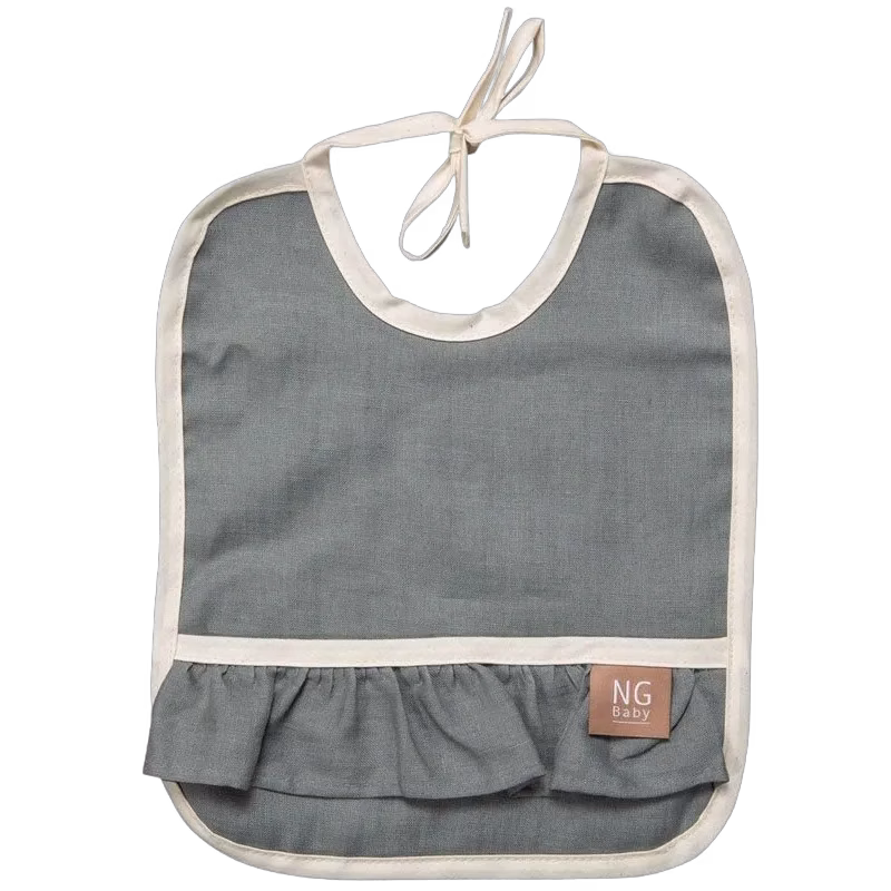 NG Baby haklapp med volang MOOD, petrol green