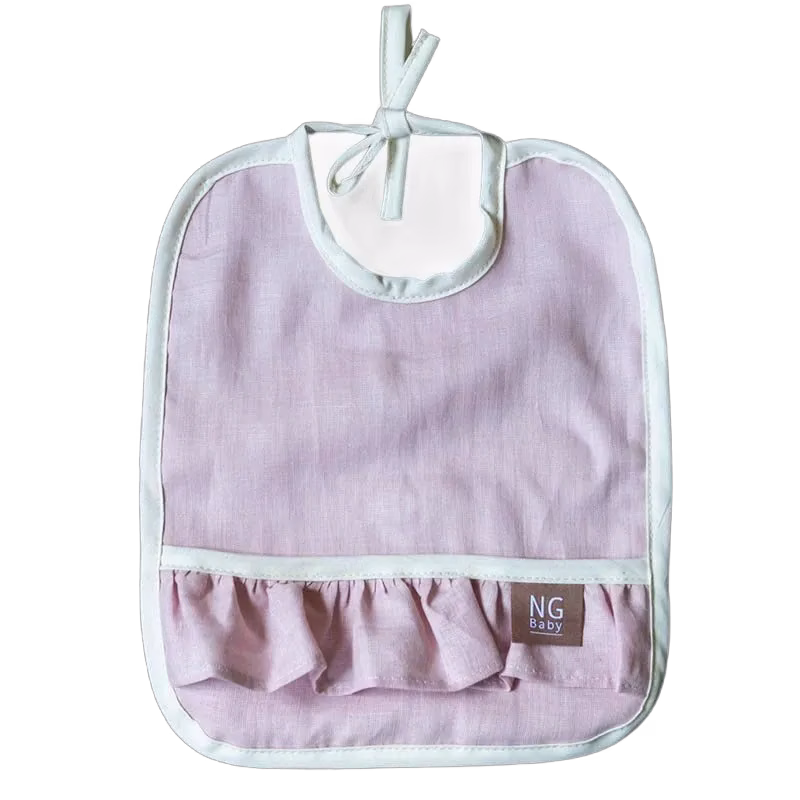NG Baby haklapp med volang MOOD, rose
