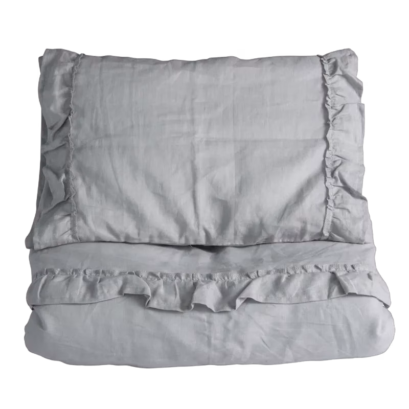 NG Baby påslakanset spjälsäng, MOOD volang light grey, MOOD volang light grey