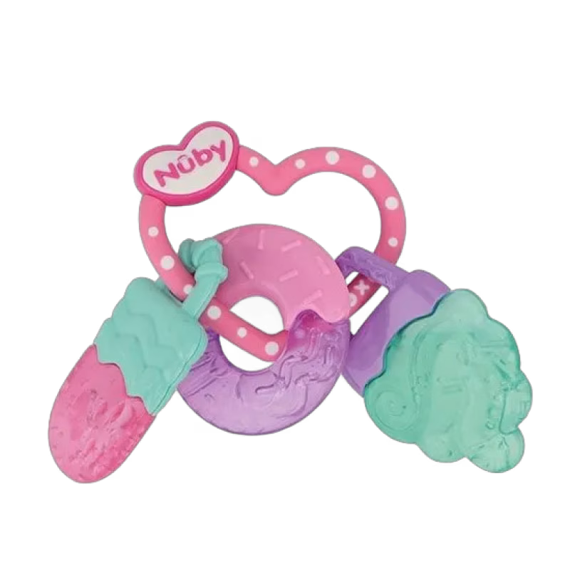Nuby bitleksak IcyBite sötsaker, rosa/turkos/lila