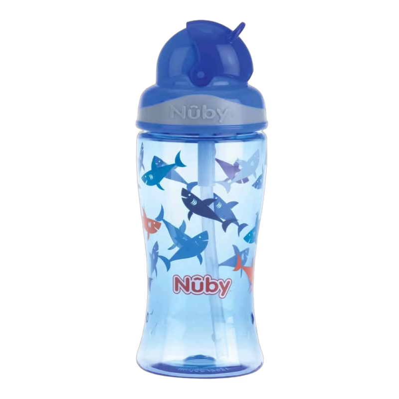 Nuby Dricksflaska med Sugrör 360 ml, Blå