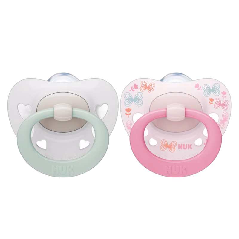 Nuk Sugnapp Silikon Signature 0-6 mån Rosa/Vit
