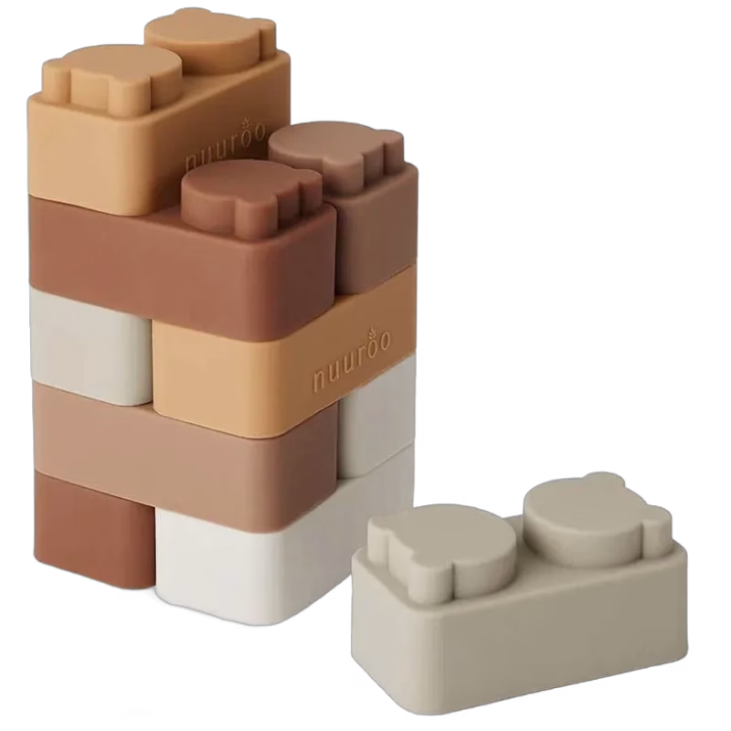 nuuroo Byggklossar Silikon 10-pack, Brown