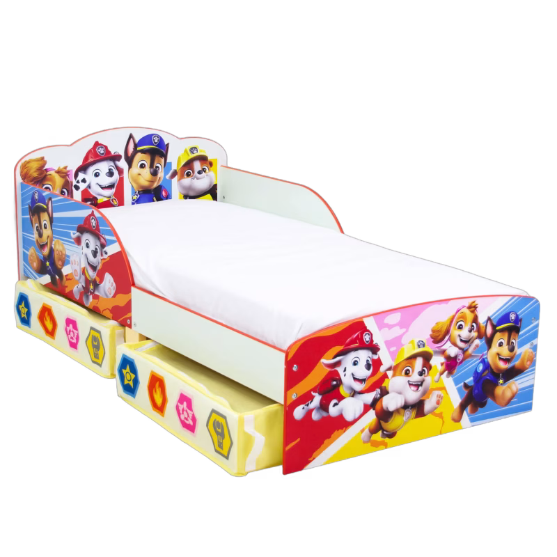 Paw Patrol Juniorsäng med Förvaring, Flerfärgad, Förvaring Barnrum