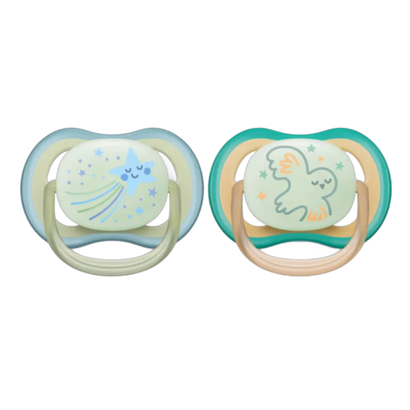 Philips Avent Napp Ultra Air Night 2-pack 0-6 m Stjärna/Uggla