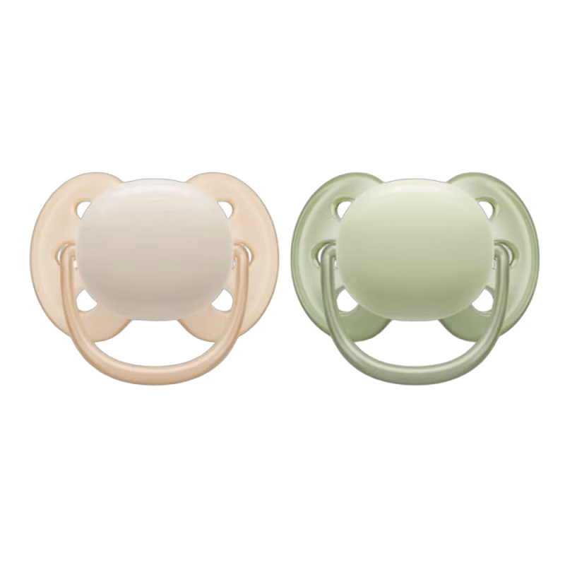 Philips Avent Napp Ultra Soft 2-pack 0-6 m Beige/Grön