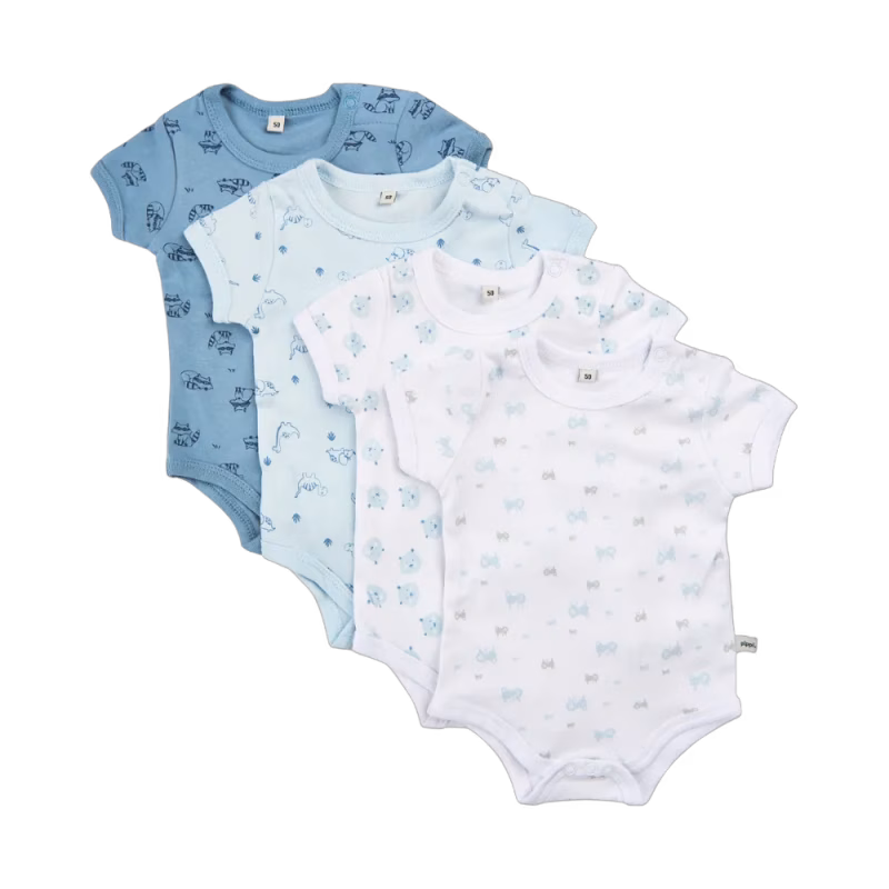 Pippi Kortärmad Body 4-pack Light Blue