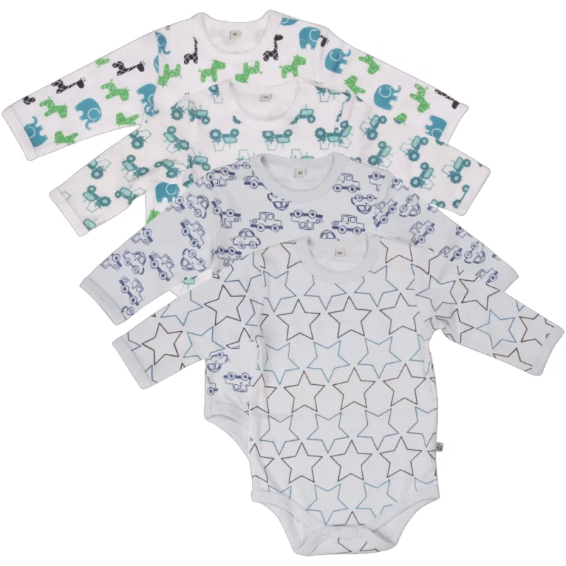 Pippi Långärmad Body 4-pack Light Blue