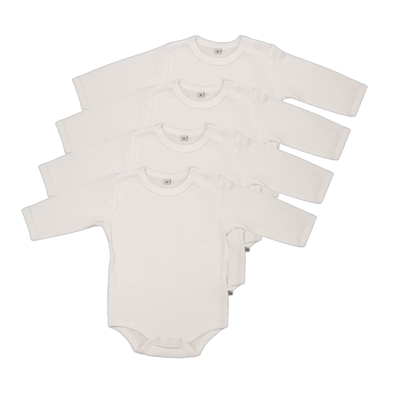 Pippi Långärmad Body 4-pack White