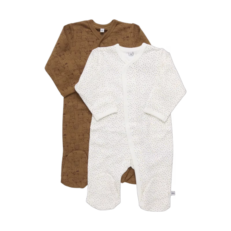 Pippi Långärmad Pyjamas med Fot 2-pack Tinsel