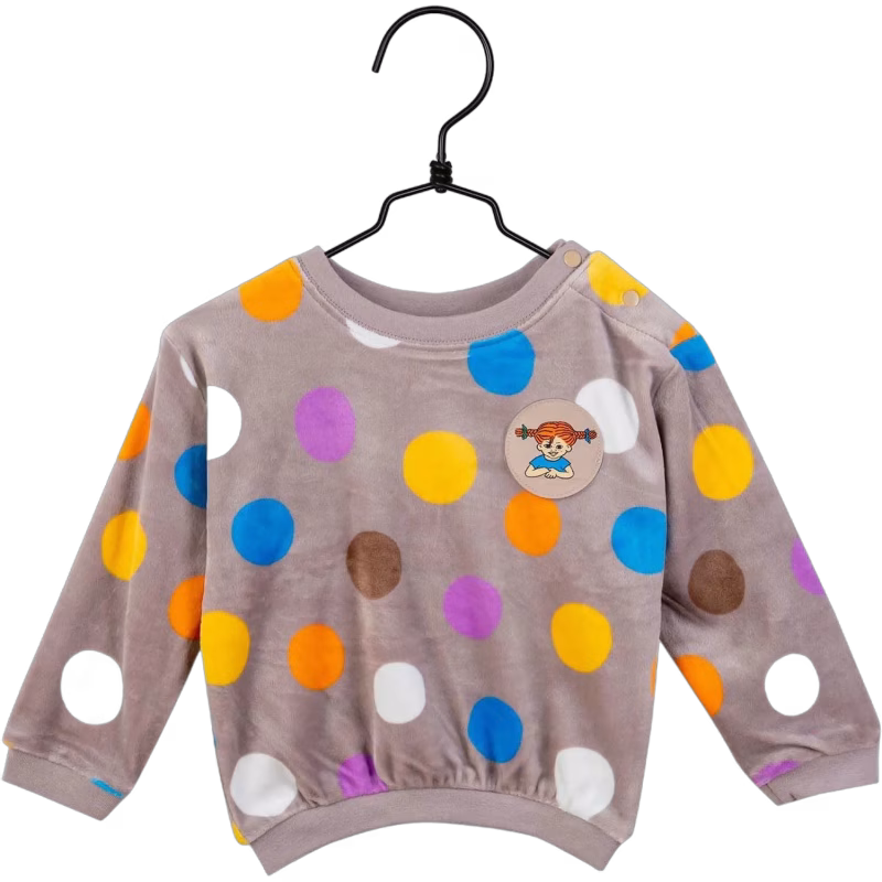 Pippi Långstrump Bubbles Velour Tröja, Beige, 56