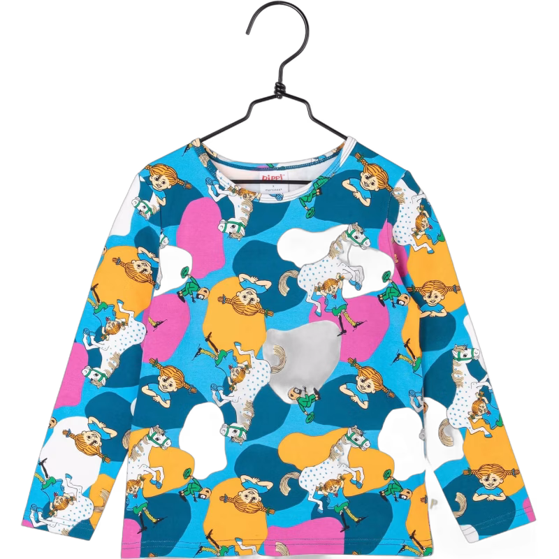 Pippi Långstrump Fleck Tröja, Blue, 128