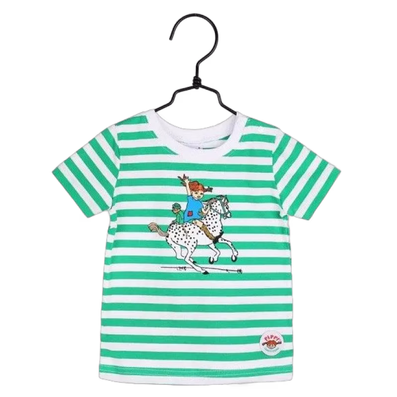 Pippi Långstrump Ridning T-Shirt, Grön, 62-68