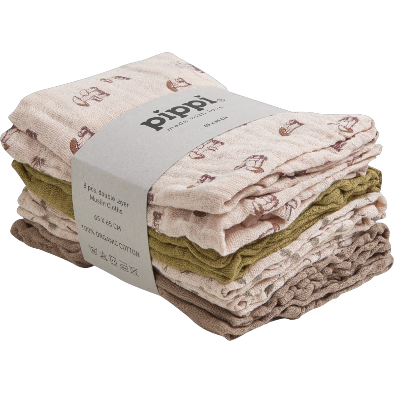 Pippi Muslinfilt 8-pack, Sheer Bliss